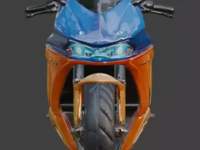 Futuristic Cartoon City Motorcycle 3D Model Low-poly 3D model