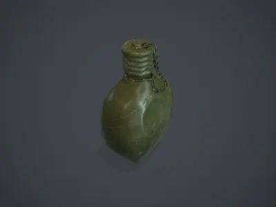 Soviet Army Flask Low-poly 3D model Free low-poly 3D model
