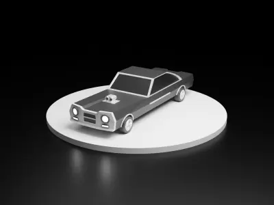 Low Poly Classic Racing Car Free low-poly 3D model