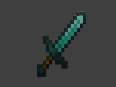 Minecraft Diamond Sword Model Low-poly 3D model