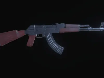 AK-47 Low Poly Model rifle Free low-poly 3D model