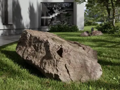  Mottled Angled Large Rock Boulder Model, Red  purchase