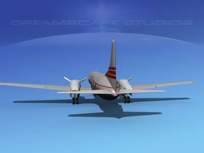 Convair CV-340  Western Airlines 3D model