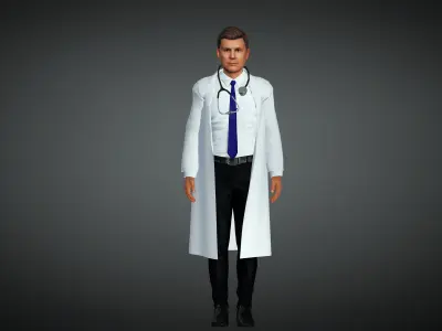 Doctor Realistic  and Rigged Character Game Ready  3D model