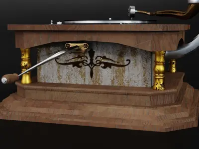 Old gramophone Low-poly 3D model