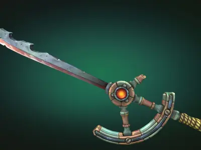 Coastal sword Low-poly 3D model