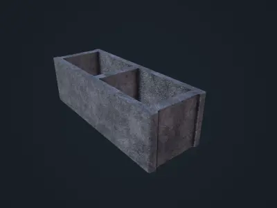 Concrete Brick Low-poly 3D model purchase