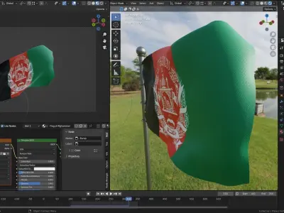 Animated Afghanistan Flags 3D model