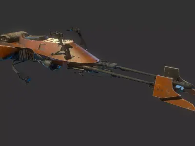 74-Z Speeder bike Star Wars 3D model