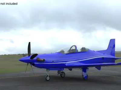 Training Aircraft Blue 3D model