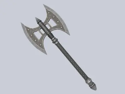 Fantasy axe Low-poly 3D model 8