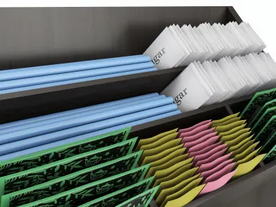 Coffee bar organizer holder for sugar syrups tea 3D model