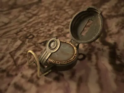 Lensatic Compass Untextured 3D model
