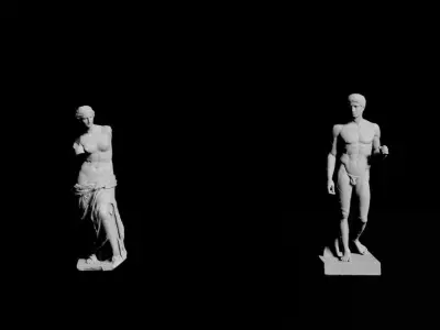Venus Doryphoros statues - Social Distancing 3D model