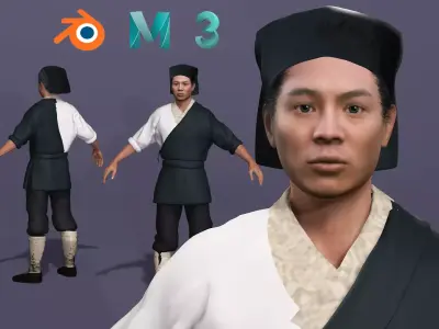Linghu Chong from Swordsman The East Is Red Jet Li UE5 Low-poly 3D model