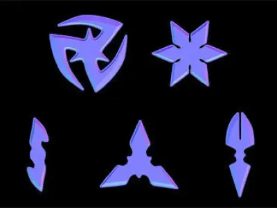 Shuriken Hard Surface for Substance Painter Vol 1 Low-poly 3D model