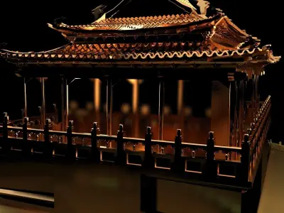 Chinese ancient  house   3D model buy