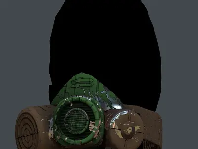 Gas mask helmet 3d model scifi Low-poly Low-poly 3D model Low-poly 3D model 24