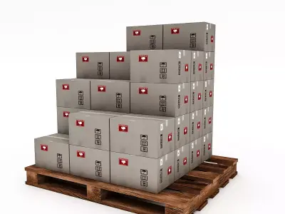 3D Warehouse Box Model 2 Low-poly 3D model