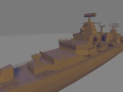 German battleship FGS F123  3D print model