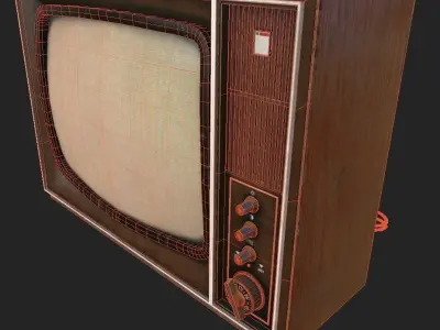 Soviet-era Television Low-poly 3D model