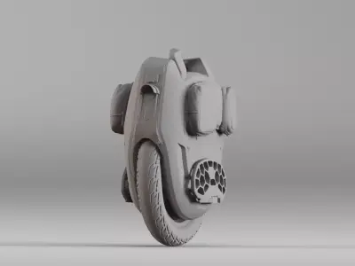 001567 Unprocessed 3D scan of a monowheel vehicle Free 3D model