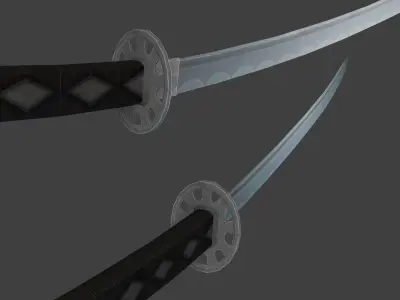 Samurai Swords Low-poly 3D model