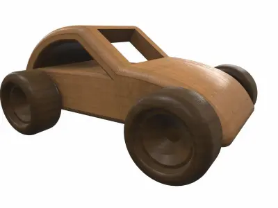 Wooden car toy 3 Free 3D model