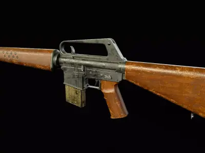 Service Rifle Low-poly 3D model Low-poly 3D model