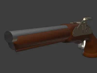 MatchLock Pistol Free 3D model