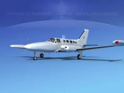 Cessna 414 Chancellor Bare Metal 3D model