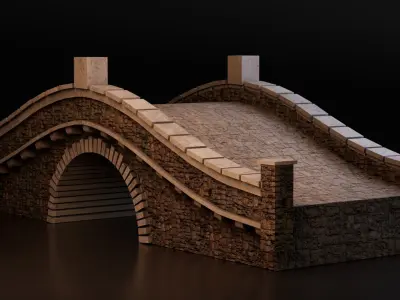 Medieval Bridge Low-poly 3D model purchase