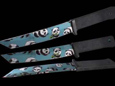 Cold Steel Recon Tanto Panda - Knife Low-poly 3D model