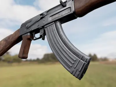 AK47 Assault Rifle Low-poly 3D model purchase