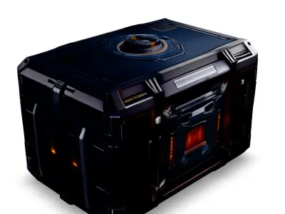 SciFi Storage Container Game Asset Low-poly 3D model