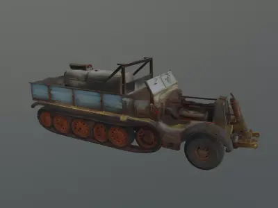 destroyed halftrack 3D model