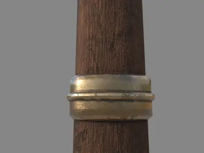 Medieval Axe Low-poly 3D model 9