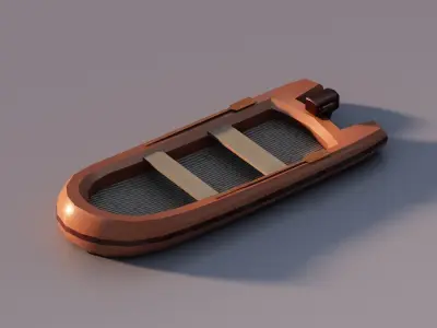 Lowpoly Rubber Boat Low-poly 3D model