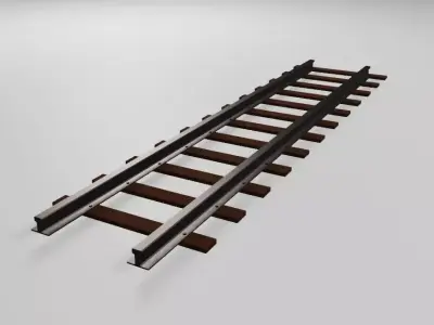 Train Track - Rail - Trilho de Trem Low-poly 3D model