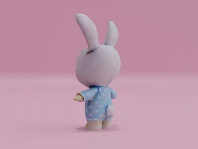 Rabbit Doll Children Free low-poly 3D model