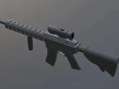 Low Poly Gun M4 Carbine Low-poly 3D model
