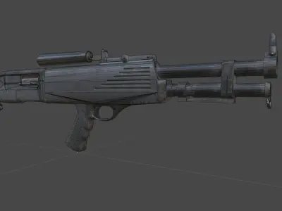 Shotgun High Standart model 10 HS10 Low-poly 3D model