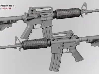 AR15 M4A1 Modular Handhuard Carbine Customizable Low-poly 3D model