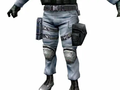 R6 Face mask Army Soldier Low-poly 3D model