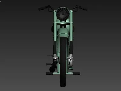 3D model of a vintage motorcycle Low-poly 3D model