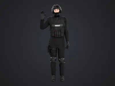 SWAT Man Low-poly 3D model