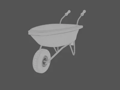 Wheelbarrow orange - orange Free low-poly 3D model
