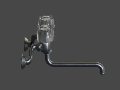 Low-Poly Japanese Retro Kitchen Faucet1 Low-poly 3D model