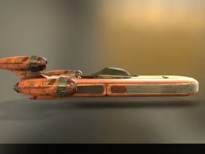 Star Wars - X-34 Landspeeder Low-poly 3D model