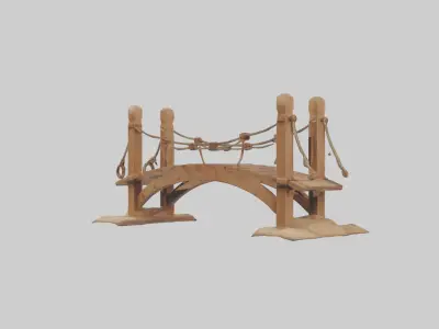 Wooden drawbridgemod 1 Low-poly 3D model